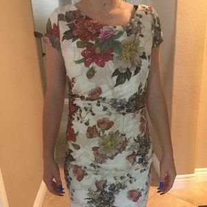 Adrianna Papell Easter Dress 6 Floral Sequins